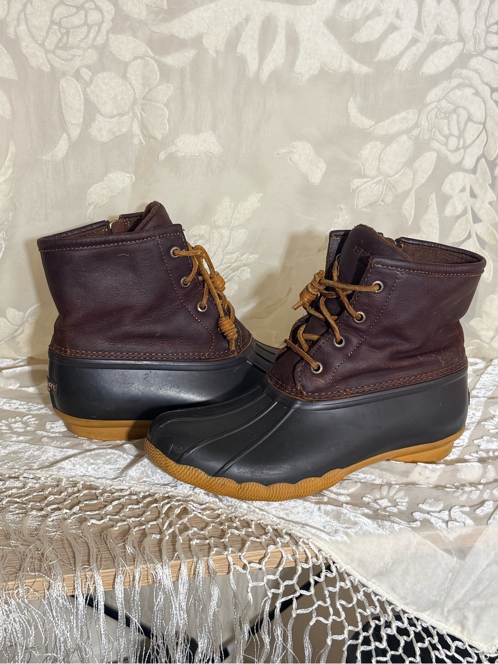 Sperry Waterproof Duck Boots in Brown and Black - Women's